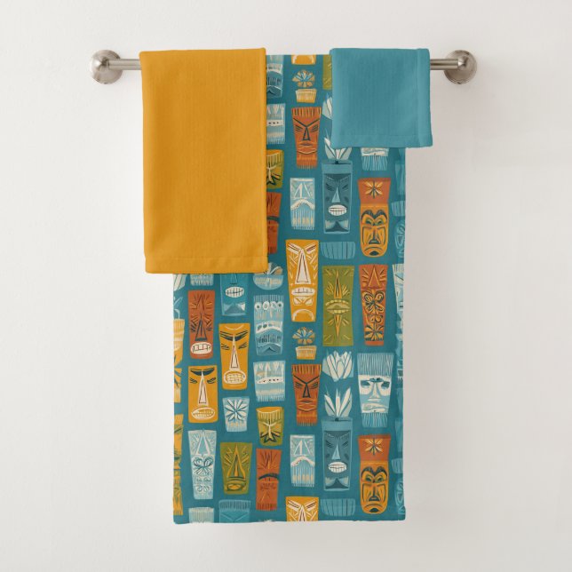 Retro-Tiki-Totems Badhandtuch Set (Insitu)