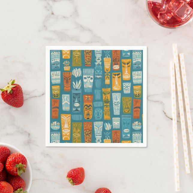 Retro-Tiki-Totems Serviette (Beispiel)