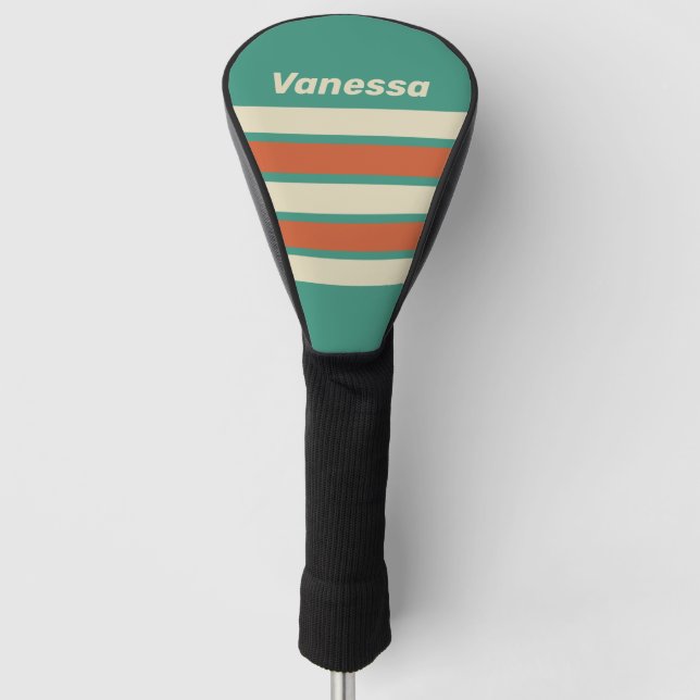 Retro Timeless Across Striping with Name Golf Headcover (Vorderseite)