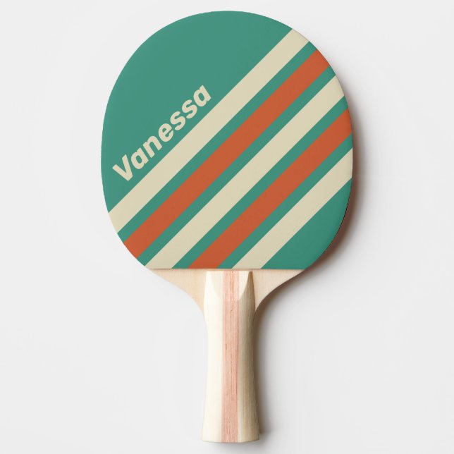 Retro Timeless Angled Striping with Name Tischtennis Schläger (Vorderseite)