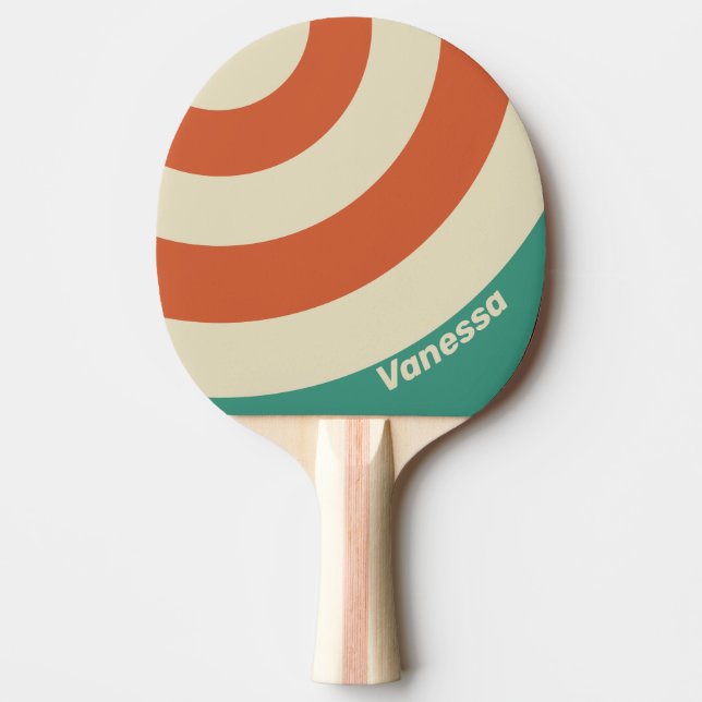 Retro Timeless Circle Stripe with Name Tischtennis Schläger (Vorderseite)