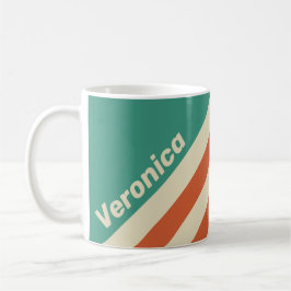 Retro Timeless Stripes with Name Kaffeetasse
