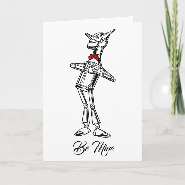 Retro Tin Man Red Bow Krawatte Ihr Text Karte (Vorderseite)