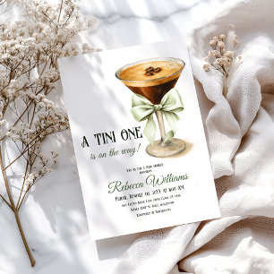 Retro Tini One Gender Neutral Martini Babydusche Einladung