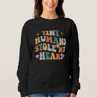 Retro Tiny Humans Stole My Heart Valentine's Day N Sweatshirt
