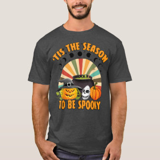 Retro Tis The Season To Be Spooky Moonphase Witch  T-Shirt