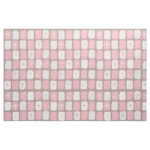 Rétro tissu de coton peigné par Starbursts rose