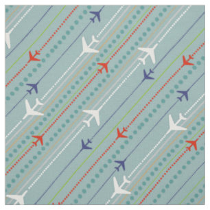 Rétro tissu de motif d'avion