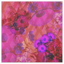 rétro tissu floral magenta