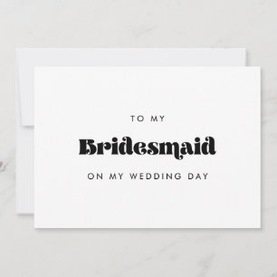 Retro To my Bridesmaid auf meiner Hochzeitskarte Einladung