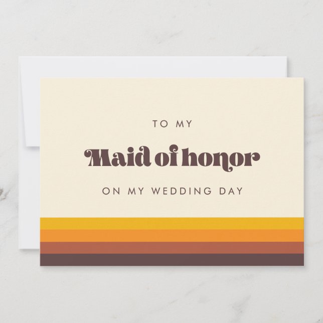 Retro To my Trauzeugin on my wedday card Einladung (Vorderseite)