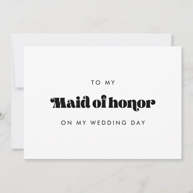 Retro To my Trauzeugin on my wedday card Einladung (Vorderseite)