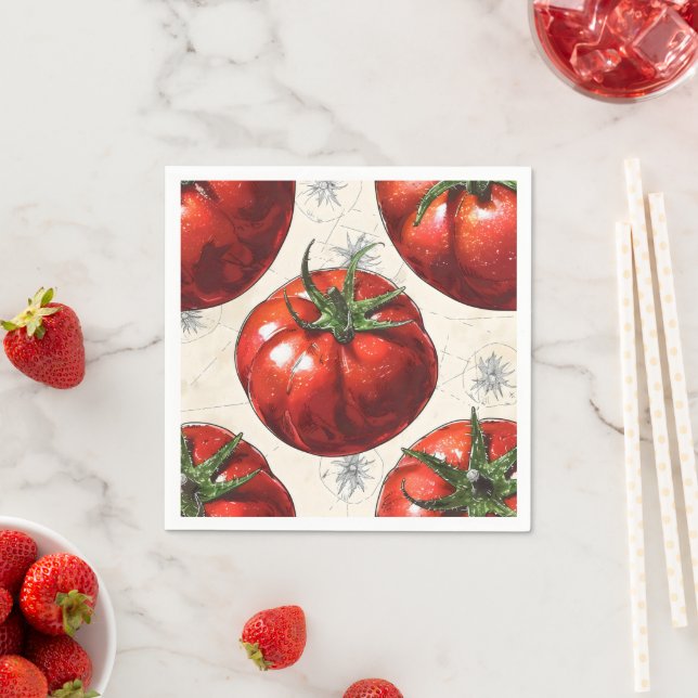 Retro-Tomaten Serviette (Beispiel)