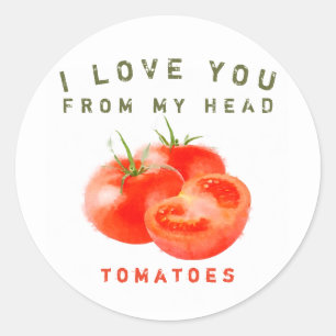 Retro-Tomaten-Zitat-Design - Rund Runder Aufkleber