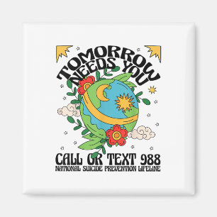 Retro Tomorrow braucht 988 Suizidprävention Magnet
