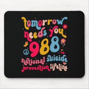 Retro Tomorrow braucht 988 Suizidprävention Mousepad