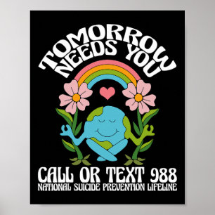Retro Tomorrow braucht 988 Suizidprävention Poster