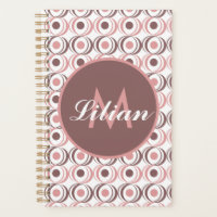 Rétro Ton Terreux Circulaire Monogrammé Rose