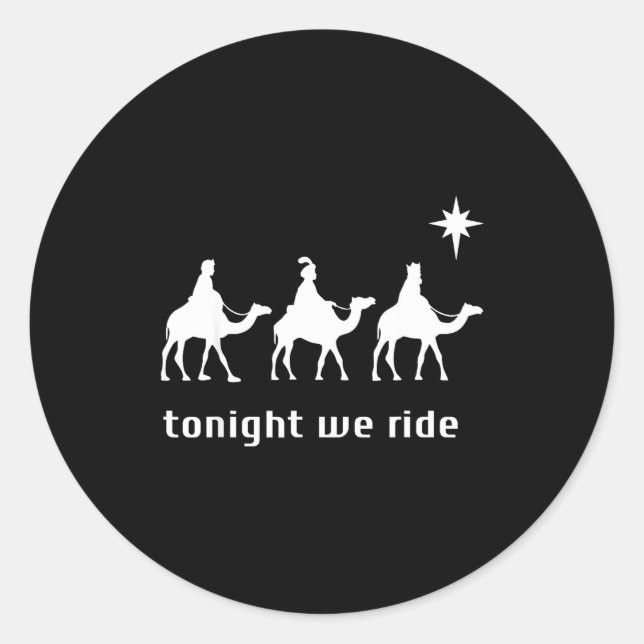 Retro Tonight We Ride Jesus Christians Religious C Runder Aufkleber (Vorderseite)