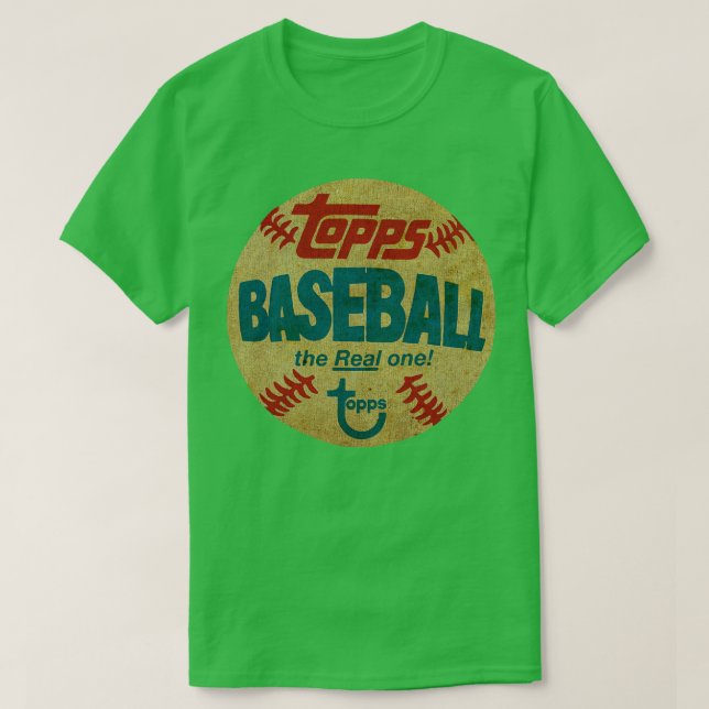 Retro Topps Baseball der echte ein Toppe Crewneck  T-Shirt (Design vorne)