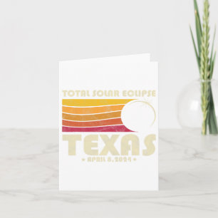 Retro Total Solar Eclipse 2024 Texas Usa Totality Karte