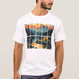 Retro-Touch Gras im Freien Typografie T-Shirt