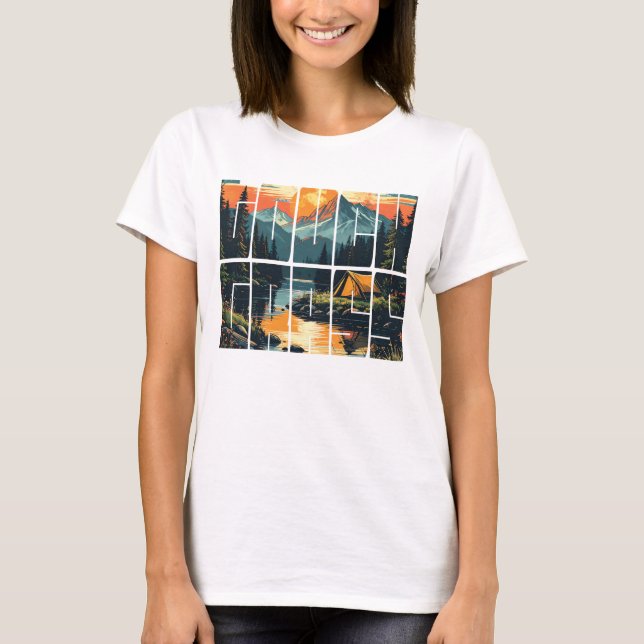 Retro Touch Gras Outdoor Typografie Frauen T-Shirt (Vorderseite)