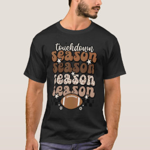 Retro Touchdown Season Football Mama Game Day Foot T-Shirt