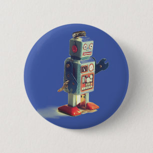 Retro Toy Robot Button