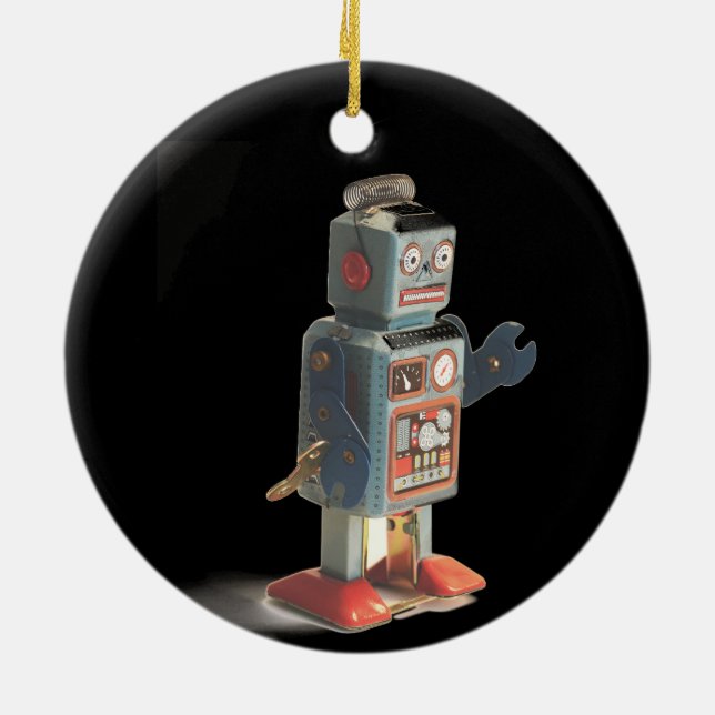 Retro Toy Robot Keramik Ornament (Hinten)