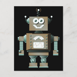 Retro Toy Robot Postcard (dk) Postkarte