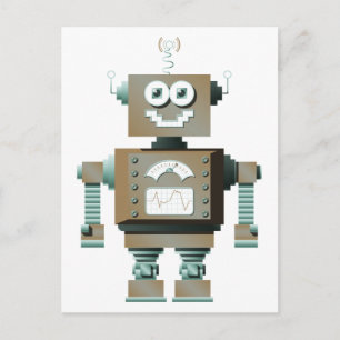 Retro Toy Robot Postcard (lt) Postkarte