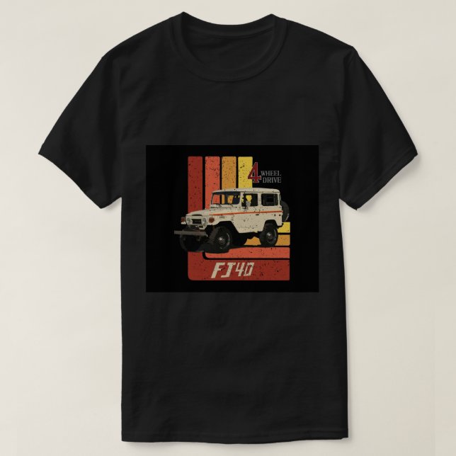 Retro Toyota Land Cruiser FJ40 Throw Blanket T-Shirt (Design vorne)