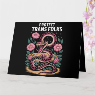 Retro Trans Pride Trans Right Protect Trans Folks  Karte