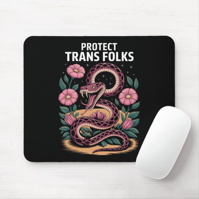 Retro Trans Pride Trans Right Protect Trans Folks  Mousepad (Mit Mouse)