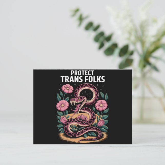 Retro Trans Pride Trans Right Protect Trans Folks  Postkarte (Stehend Vorderseite)