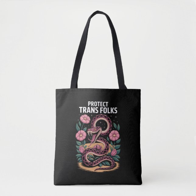 Retro Trans Pride Trans Right Protect Trans Folks  Tasche (Vorderseite)