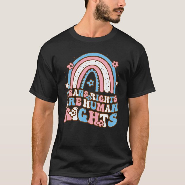 Retro Trans Rights Are Human Rights Conming Out Da T-Shirt (Vorderseite)