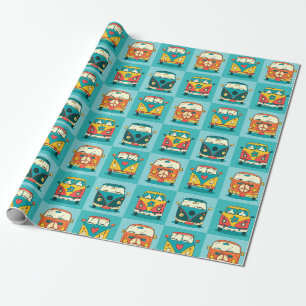 Retro Transporter Geschenkpapier