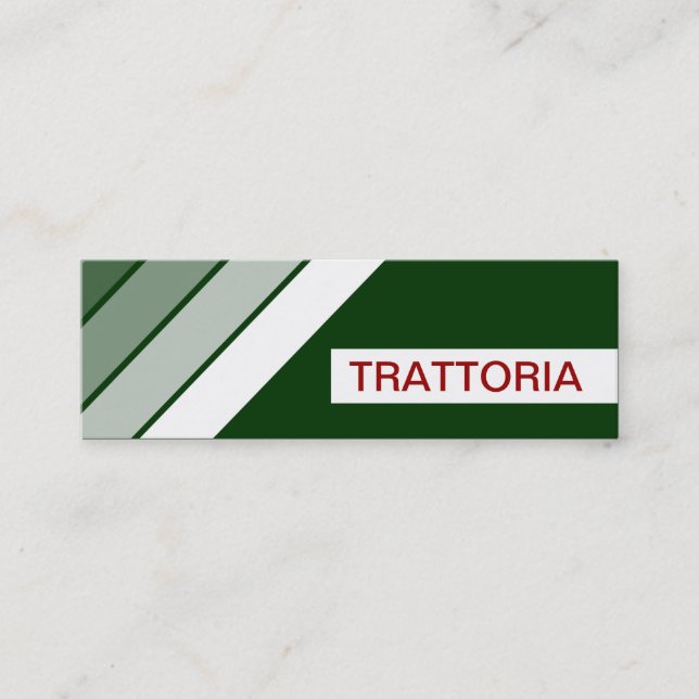 Retro TRATTORIA Mini Visitenkarte (Vorderseite)