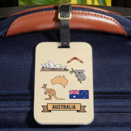 Retro Travel Australia Iconic National Symbols Gepäckanhänger