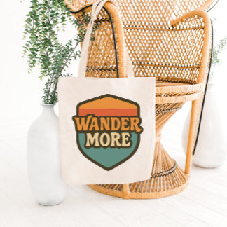 Retro Travel Badge Tote Bag Design Tragetasche