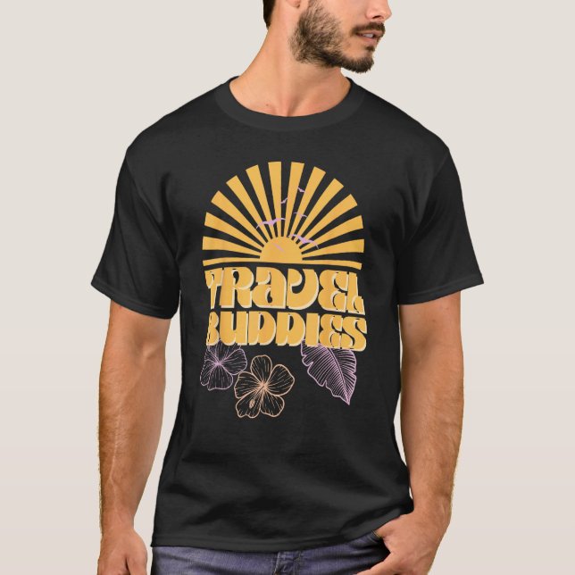 Retro Travel Buddies Matching T-Shirt (Vorderseite)