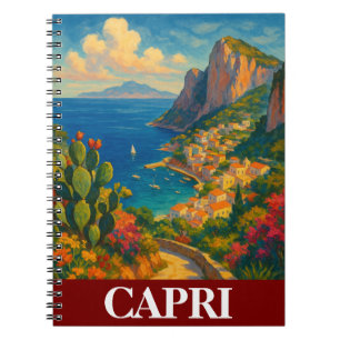 Retro Travel Capri Italien Landschaft Notizblock
