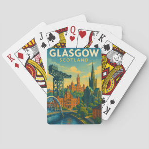 Retro Travel Glasgow Schottland Spielkarten