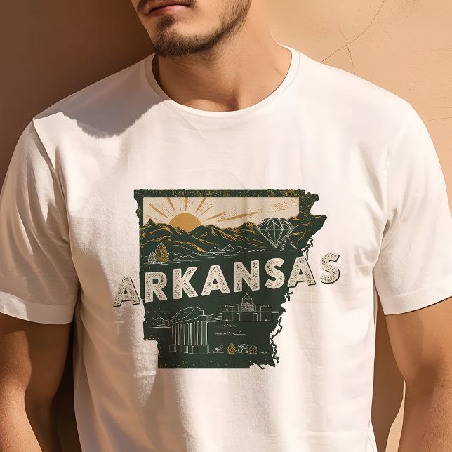 Retro Travel Iconic Arkansas Graphic T-Shirt (Von Creator hochgeladen)