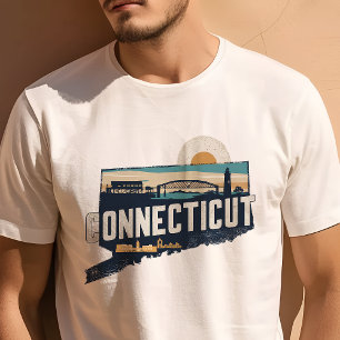 Retro Travel Iconic Connecticut Graphic T-Shirt