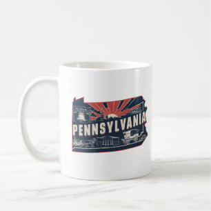 Retro Travel Iconic Pennsylvania Graphic Kaffeetasse