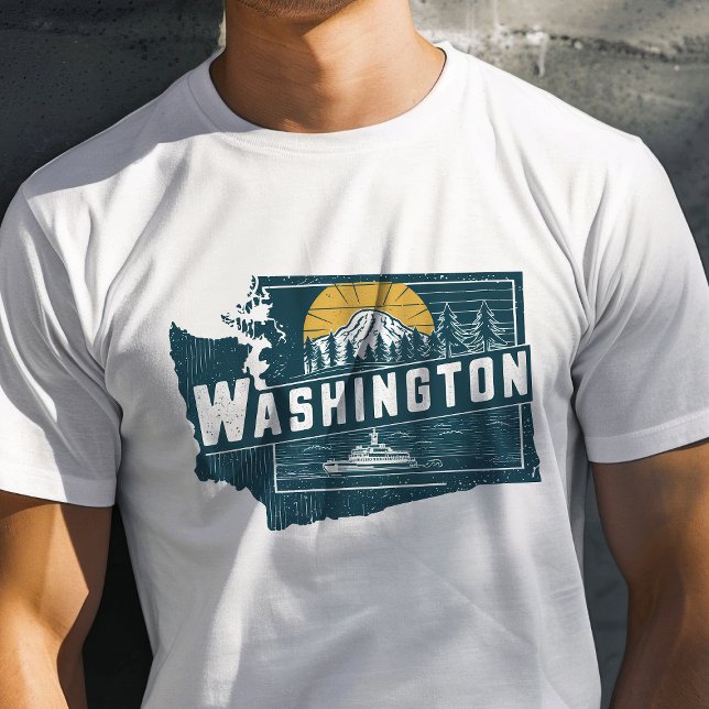 Retro Travel Iconic Washington Graphic T-Shirt (Von Creator hochgeladen)