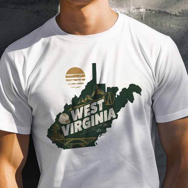 Retro Travel Iconic West Virginia Graphic T-Shirt (Von Creator hochgeladen)